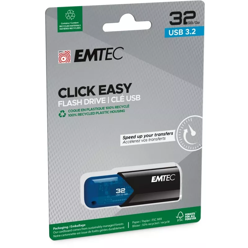USB flash drive Emtec 32GB USB Type-A 3.2 Gen 2 B110 Click Easy