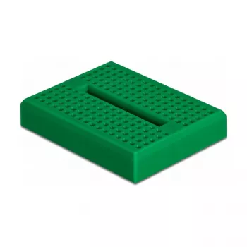 Breadboard DELOCK 18321 — solderless prototyping board, plastic, 36×46×10 mm, green