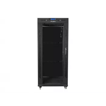 Freestanding rack LANBERG FF01-6627-12BL 19 inch 27U 600x600 mm glass door, 800 kg capacity