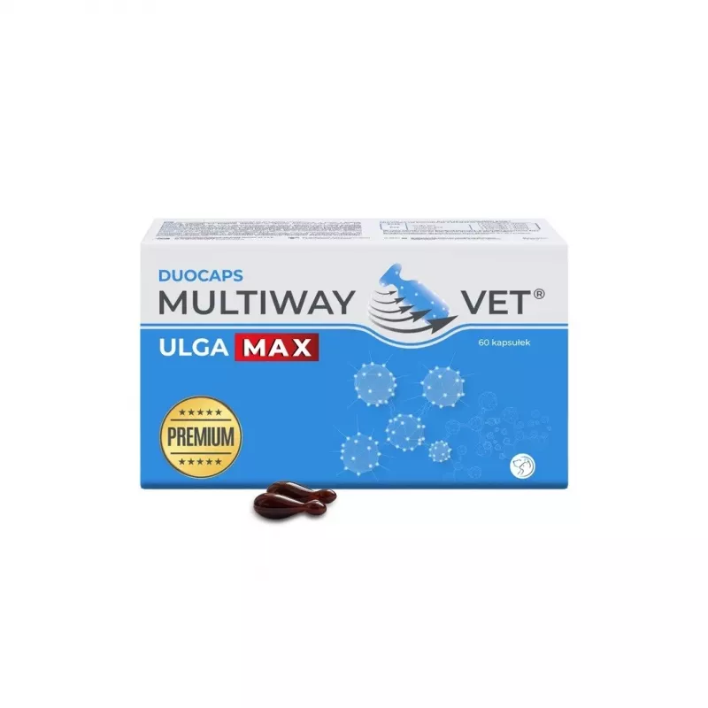 Twist-off capsules JM Sante Multiway Vet Duocaps Ulga Max – 60 pcs, for relieving stress and discomfort in adult dogs and cats, 150 g
