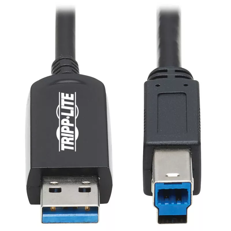 Eaton Tripp Lite Series USB 3,2 Gen 1 Plenum-Rated Fiber Active Optical Cable (AOC) - A/B M/M, Black, 20m - USB Cable - USB Type A (M) to USB Type B (M) - USB 3,2 Gen 1 - 20,0m - P