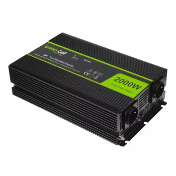 Power inverter Green Cell INV20, DC 24 V to AC 230 V, 4000 W, 50 Hz, 40 A input, indoor, black