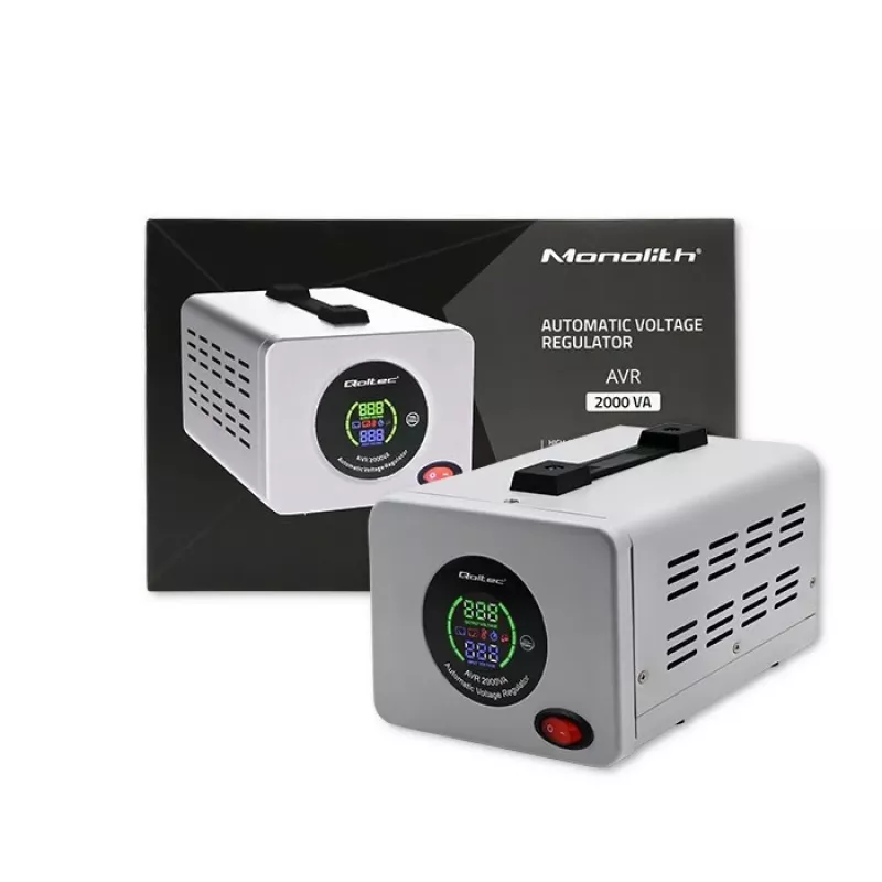Qoltec 50724 Automatic Voltage Stabilizer AVR 2000VA