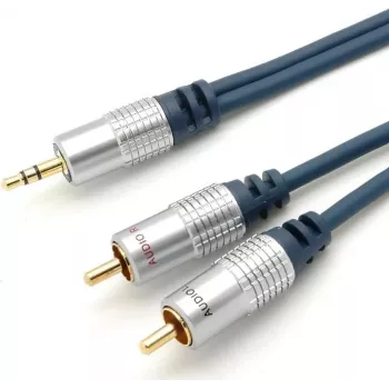 Audio Cable S/CONN SP30832-5 5m 3.5mm 2 x RCA Blue Chrome