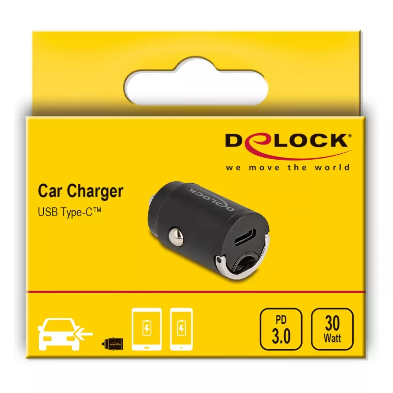 Car Charger DeLOCK 64278 Universal Black Fast Charging 12-24V