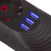 Power strip MACLEAN MCE394 B — 3 sockets + 3×USB A, 110–240V, 2.1A USB, 2500W, 1.5 m cable, black