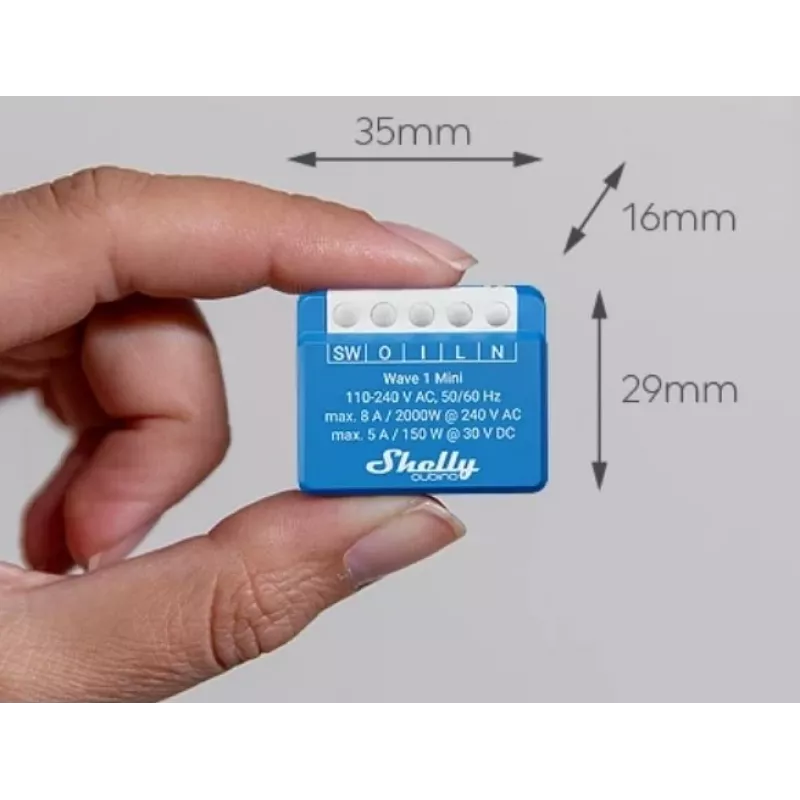 Shelly Qubino Wave 1 Mini LR Smart switch Z-Wave Blue