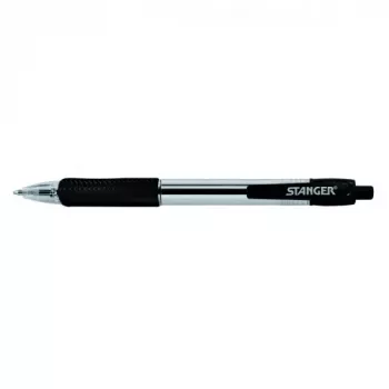 STANGER Ball Point Pens 1.0 Softgrip retractable, black, 1 pcs. 18000300039