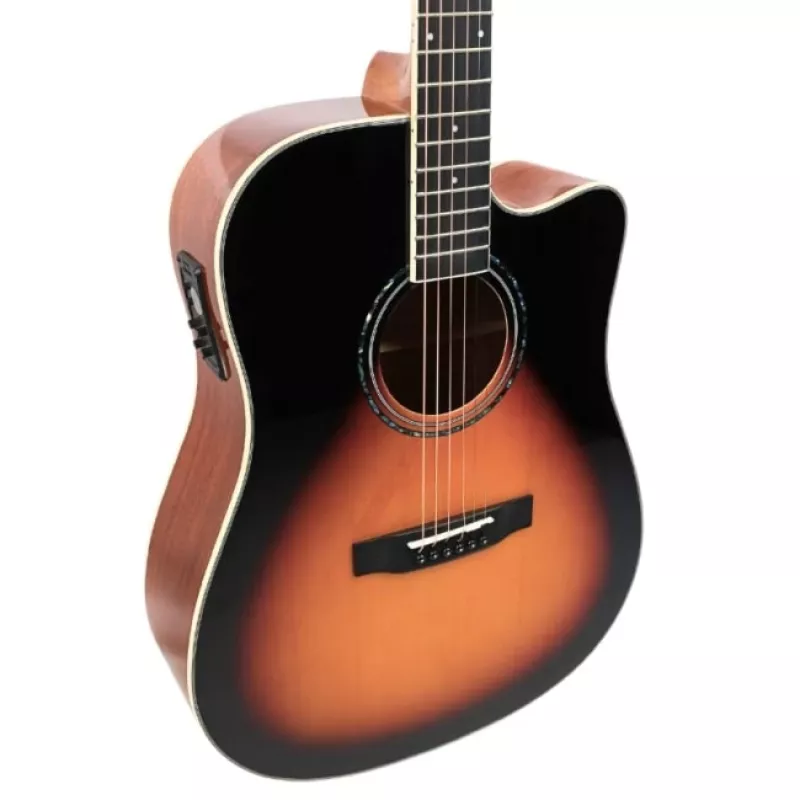 Electro-acoustic guitar V-tone VEAG1 CE 4/4 Wood — full-size dreadnought, cutaway, spruce top, mahogany back & sides, onboard preamp