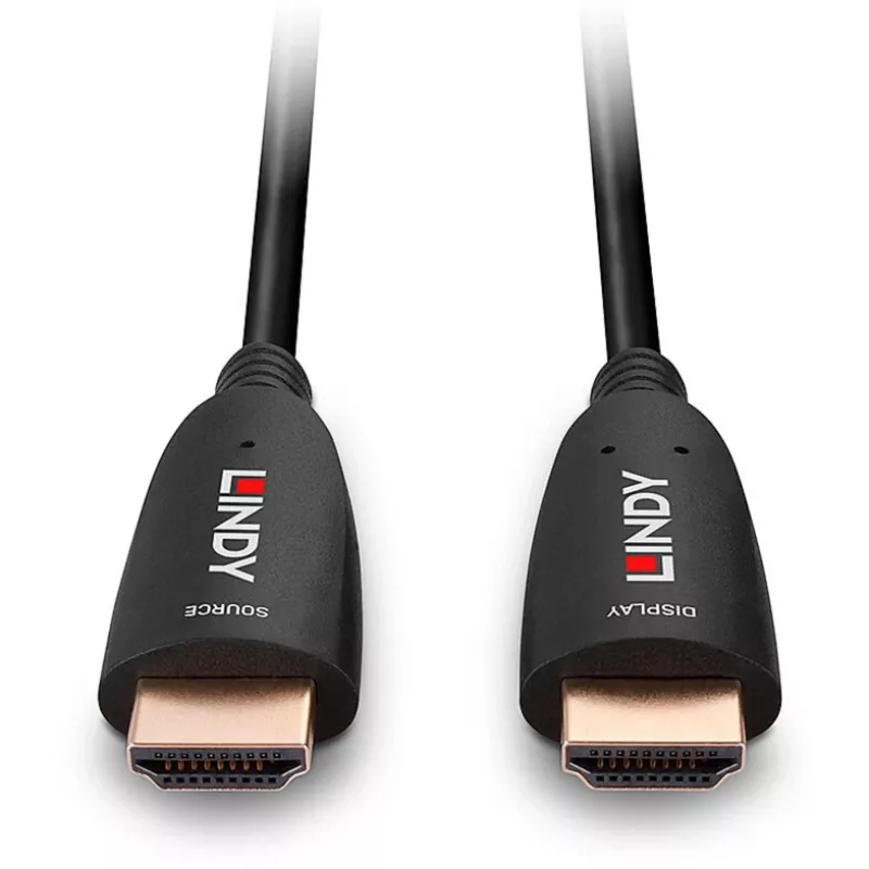 Lindy 15m Fibre Optic Hybrid HDMI 8K60 Cable, 15 m, HDMI Type A (Standard), HDMI Type A (Standard), 48 Gbit/s, Black