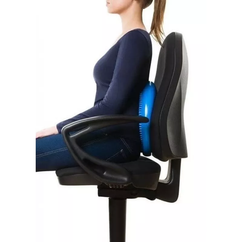 Inflatable stability cushion MDH Sensory Balance Disc DRQM3C0CHXUXP, blue, PVC, Ø350 mm, height 60 mm, max load 200 kg, with tabs