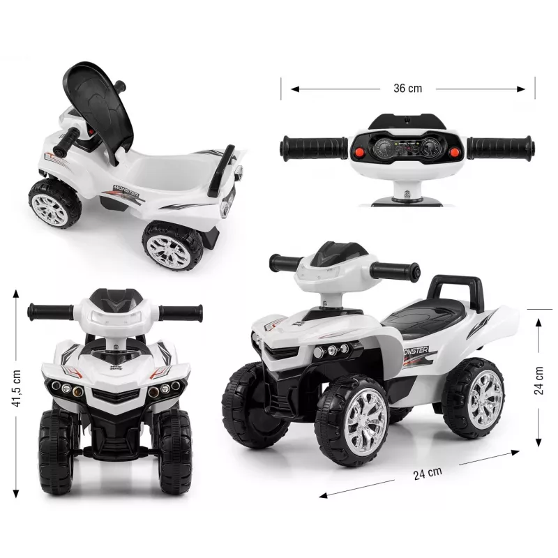 Ride-on toy vehicle milly mally Vehicle Monster white — model 5694