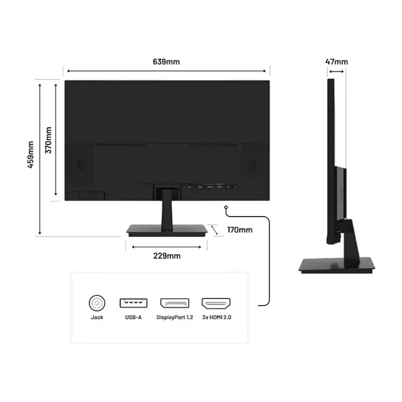 JAPANNEXT 4K UHD Monitor 71,1 cm (28) 3840x2160 Pixel,IPS Panel, 5 ms, 60 Hz, AMD FreeSync, HDMI, DisplayPort (JN-I280UHD60F-P)