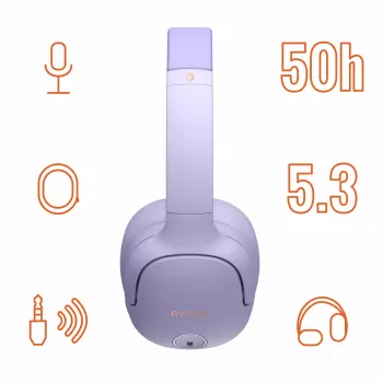 Headphones MANTA HDP1001PU Rytmo Elegance Purple over-ear wired, model HDP1001PU