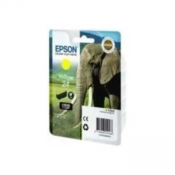 Epson Elephant Singlepack Yellow 24 Claria Photo HD Ink, Yellow, Pigment-based ink, 1 pc(s)