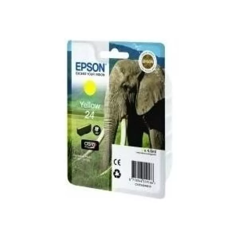 Epson Elephant Singlepack Yellow 24 Claria Photo HD Ink, Yellow, Pigment-based ink, 1 pc(s)