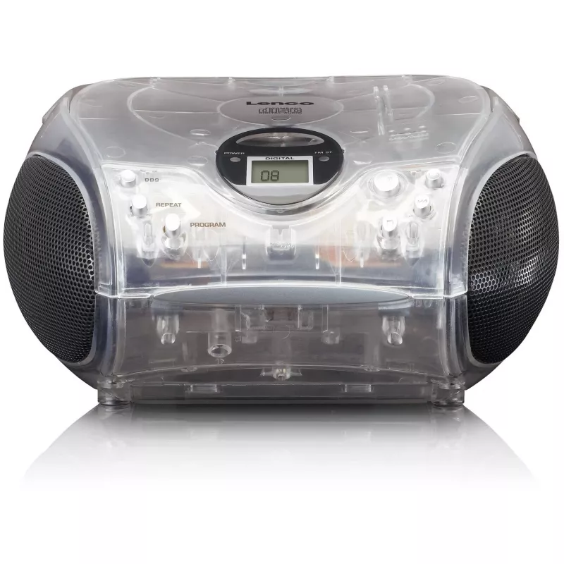 Portable radio CD player Lenco SCD-24TR — FM, 4W output, LCD, telescopic antenna, AC/DC, 6×C batteries