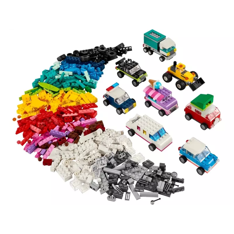 LEGO Classic Creative Vehicles Colourful Model Cars Kit Featuring a Police Car Toy & 11023 Classic Green Baseplate Square 32x32 Stud Building Grass