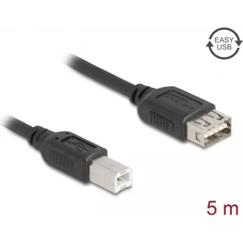 DELOCK USB 2.0 cable model 81533 — USB B to USB A, 5 m, black, 480 Mbps