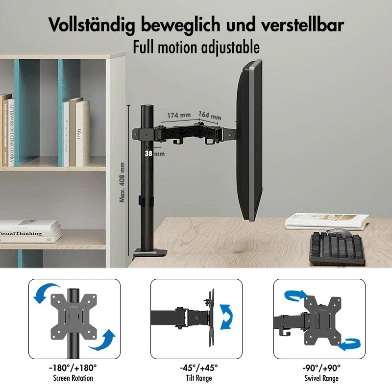 Monitor mount 17-32 10 kg max, steel