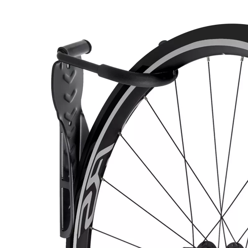 Wall-mounted bicycle rack MACLEAN MC-432, vertical bike mount, adjustable width, max load 30 kg, black