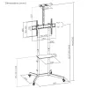 Maclean TV stand / cart, camera shelf, on wheels, 37-70, max load 45kg/5kg shelf, max. VESA 600x400, MC-113 B
