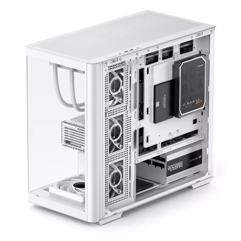 Jonsbo D300 Midi-Tower, 270 degrees, Tempered Glass - white