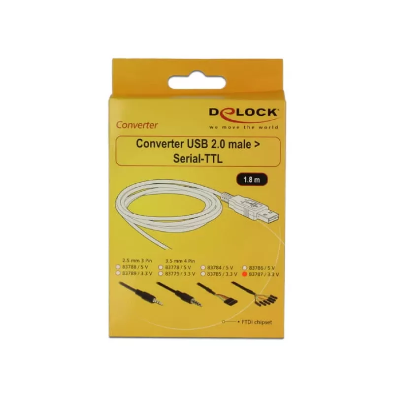 USB Cable DeLOCK 1.8m USB2.0-A/TTL 6-p Black