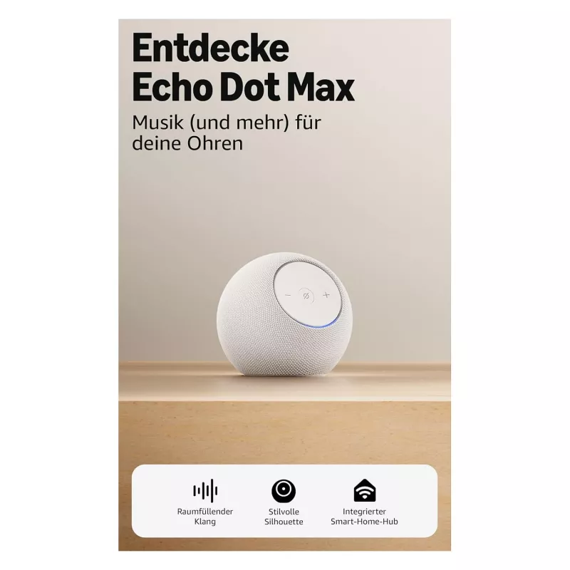 Amazon Echo Dot Max 2025 release - Glacier White - Bluetooth (B0DKLVWZPF)