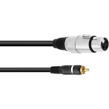 Audio adapter cable Omnitronic 30224028 — 1x RCA plug to 1x 3-pin XLR socket, 2.00 m, black