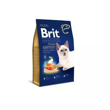 Dry cat food Brit Premium by Nature Adult Salmon 1.5 kg — adult formula, 35% protein, 16% fat, grain & gluten free