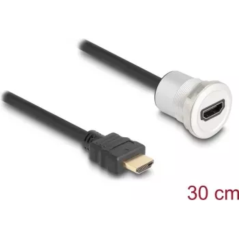 HDMI Cable DeLOCK 88180 0.3m HDMI Type A Male to Female Black Silver