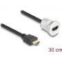 HDMI Cable DeLOCK 88180 0.3m HDMI Type A Male to Female Black Silver