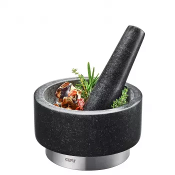 Mortar GEFU 35300 Black Stainless Steel Granite 14 cm