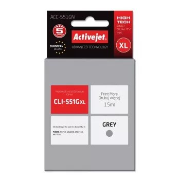 Ink cartridge ActiveJet ACC-551GN — compatible Canon CLI-551GXL, Grey, High (XL) 15 ml