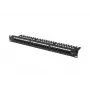 Lanberg PPUA-1124-B 24-Port Cat.6A UTP Patch Panel with Cable Organizer, 1U 19 inch Rack-Mountable, Black