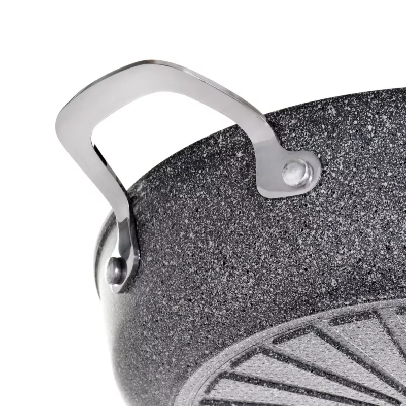 Induction deep frying pan with 2 handles BALLARINI Salina Granitium 24 cm 75002-811-0