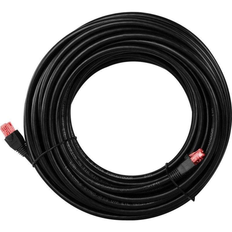 Goobay CAT 6 Outdoor-Patch Cable, U/UTP, Black, 75 m - Copper Material, PE Outer Jacket (55439)