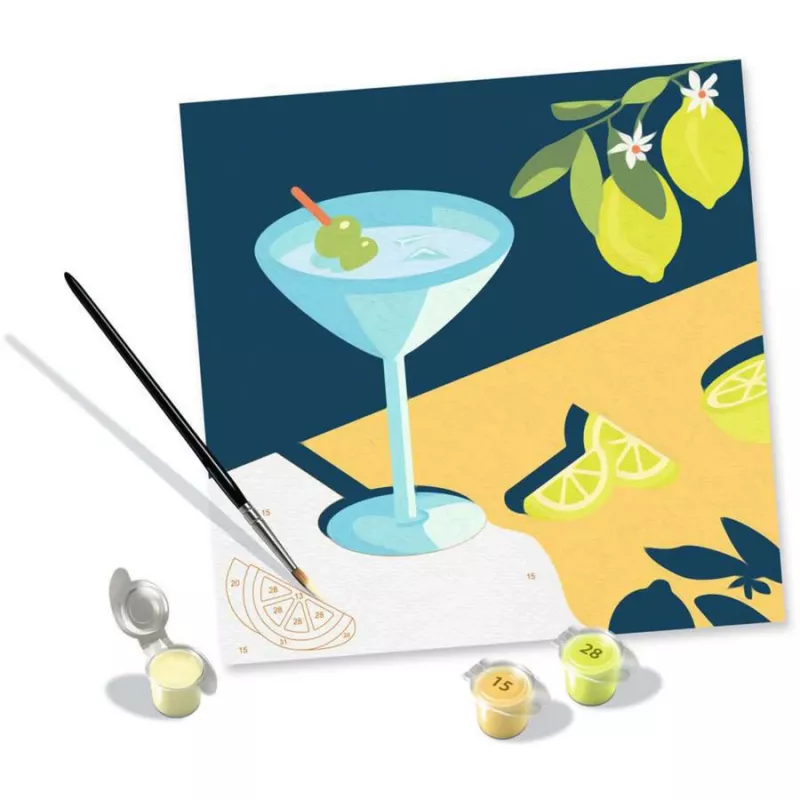 Painting kit Ravensburger CreArt Mocktail Lemon – paint-by-numbers set