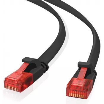Ethernet patch cable helos Ultra Flat Slim Cat 6 5.0 m Black