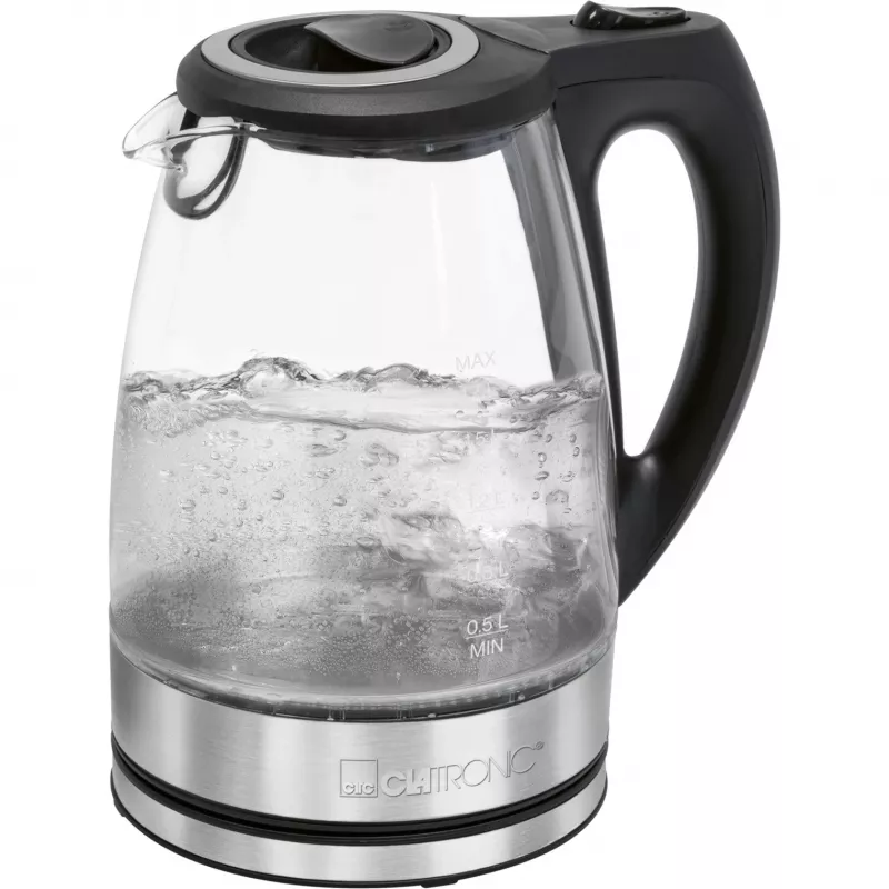 Electric kettle CLATRONIC WKS 3744 G — 1.7 L, 2200 W, stainless steel/plastic, water level indicator