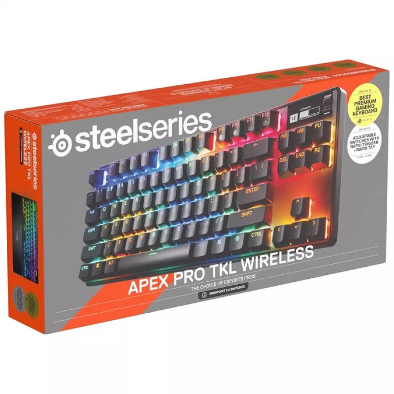 Mechanical Gaming Keyboard STEELSERIES Apex Pro TKL Gen 3 Wireless RGB, tenkeyless