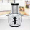 Electric food chopper Rommelsbacher MZ 600 — 2 L glass bowl, 600 W, stainless steel housing, 22-speed, 6-blade