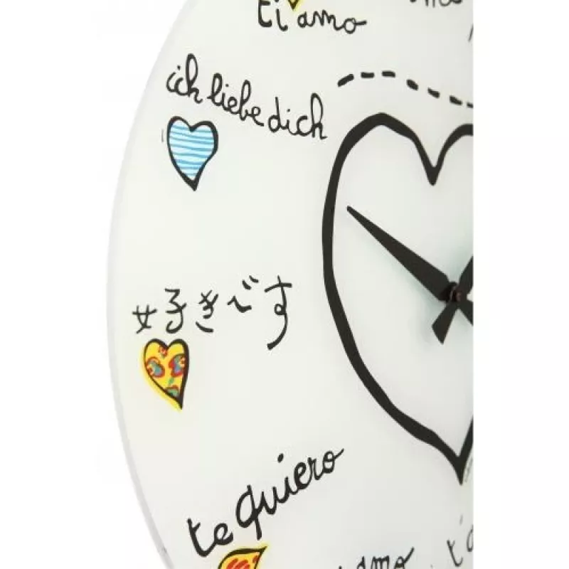 NeXtime klok 8030 Loving You, Ø43 cm, Wall, White/ Multi-color