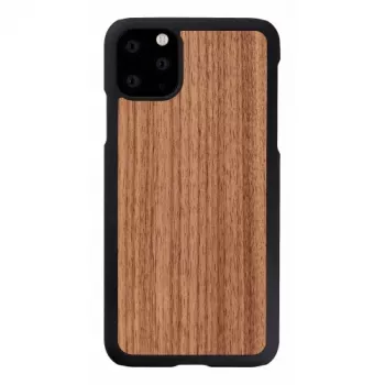 Smartphone case man and wood for iPhone 11 Pro Max — black walnut, wooden back, protective frame