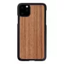 Smartphone case man and wood for iPhone 11 Pro Max — black walnut, wooden back, protective frame