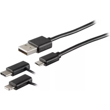 USB cable S/CONN 14-15025 USB 2.0 1 m Black