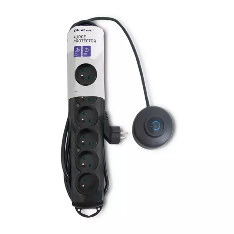 Surge Protector Qoltec 50171 Black 7 AC Outlets 230V 1.5m
