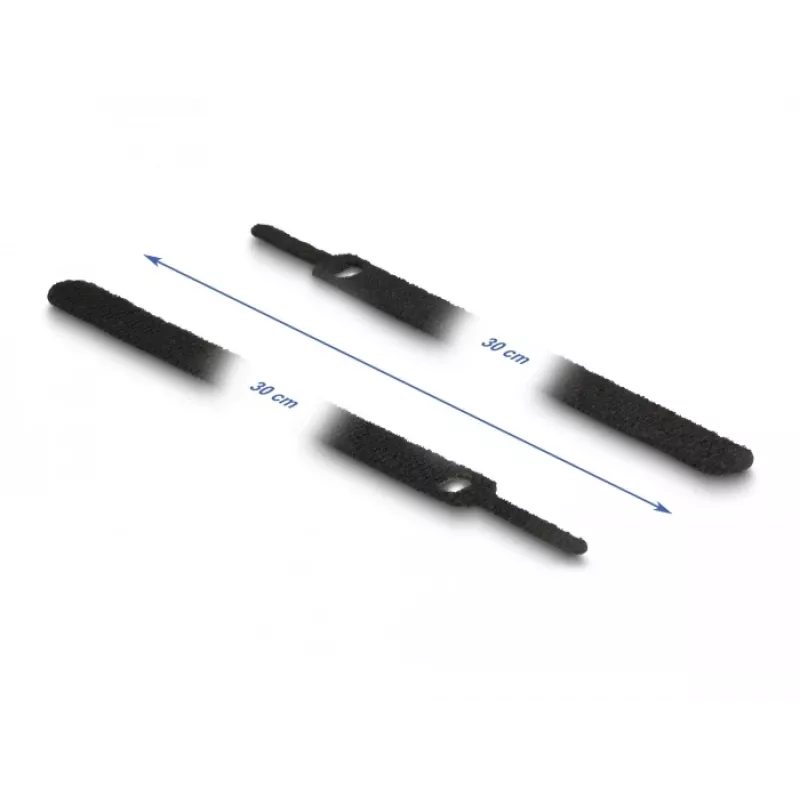 Hook & loop cable tie DeLOCK 19075 300x12mm black 10 pieces
