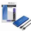 SSD enclosure QOLTEC 51832 — external M.2 SATA, USB 3.0, up to 2TB, blue, supports 30 mm drives, 4 slots